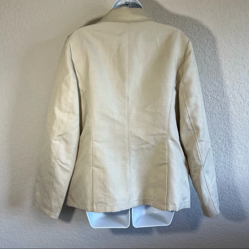 Brooks Brothers Linen Blend Khaki Double Breasted Jacket - Picture 4 of 11